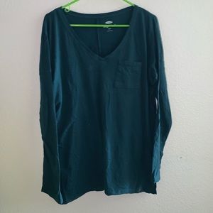 Dark green/blue long sleeve boyfriend tee